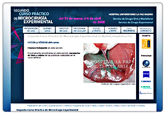 Web para el Curso de Microcirugía del Hospital La Paz de Madrid